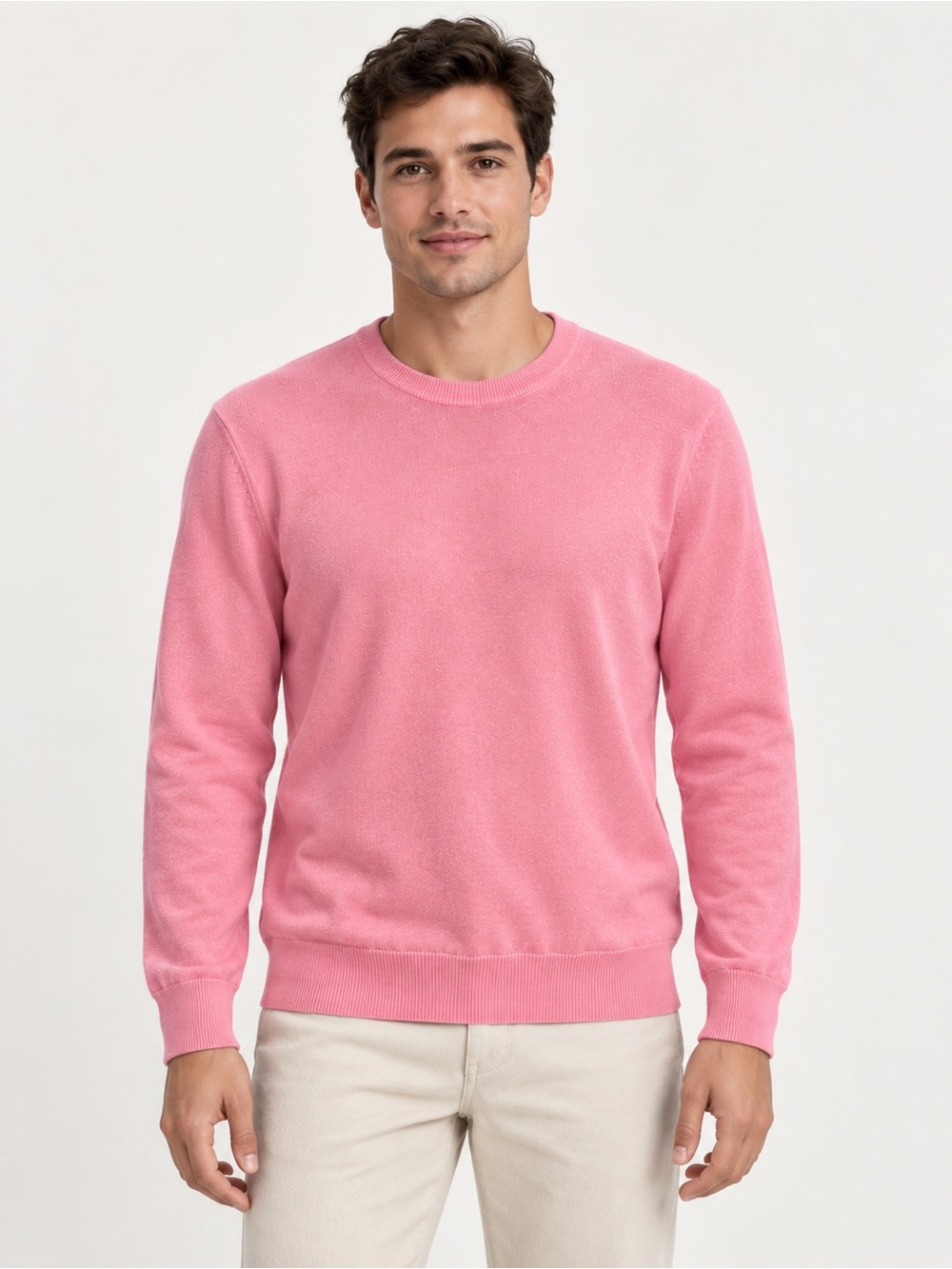 ZARA Men's Crewneck Sweater in Pink Small excellent condition